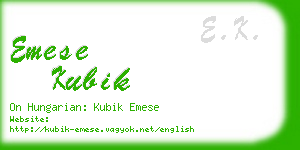 emese kubik business card